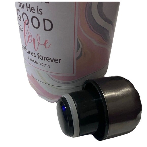 "Give Thanks" Marble Patterned Stainless Steel Water Bottle 20oz Insulated 10.5' - Picture 6 of 15